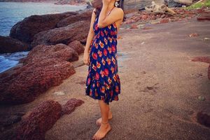 Bohemian Print Halter Neck Dress