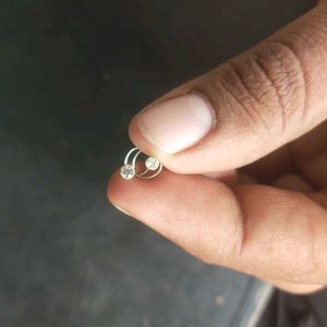 92.5 Pure Silver Dimond Nose/ Ear Earings 1 pair