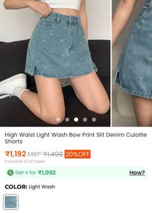 Cute Embroidered Denim Mini Skirt