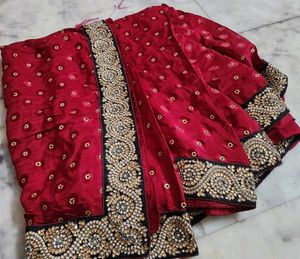 kundan work heavy border saree