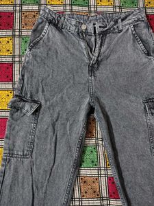 Grey Cargo Y2K high waist Jeans