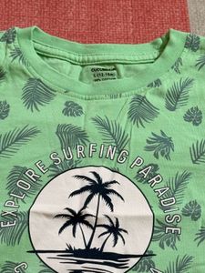 Kids Green Tropical Print T-Shirt
