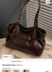 Stylish Brown Faux Leather Shoulder Bag