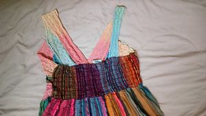 Bohemian Rainbow Tiered Dress