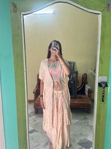 Elegant Peach Lehenga Choli Set