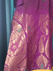 Designer Purple Brocade Kurta