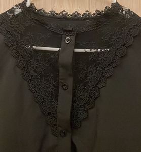 Elegant Black Lace Detail Top