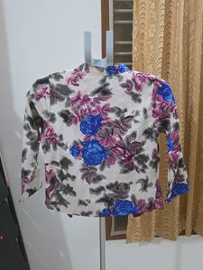 Floral Print Cropped Jacket