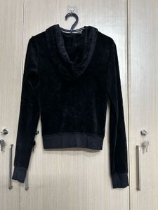 Juicy Couture Black Velour Zip Hoodie