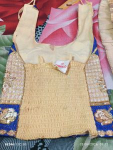 Elegant Yellow &amp; Blue Lehenga Choli Set