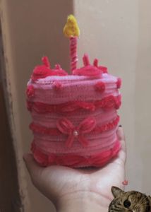 Handmade Pink Birthday Cake Decor