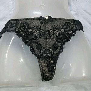 🤎 Black Lace Thong Panty