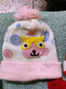 Set Of Three Woollen Caps, 3-9 Months, Boys And Gi