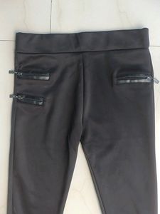 Black Zipper Detail Pants