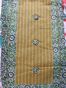 Stylish Mustard Printed Kurta Set(unstitched)