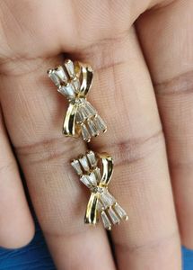 Sparkling Bow diamond Stud Earrings