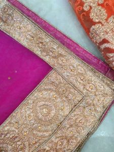 Orange Embroidered Lehenga Choli