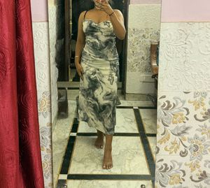 Marble Print Midi Dress