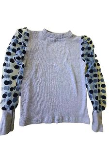 Tshirt With Polka Dotted Net Sleeves