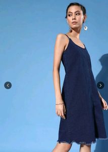 Sassafras Denim Spaghetti Strap Dress