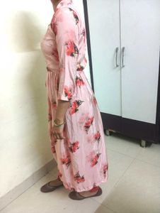 Stylish Pink Floral Kurta Set