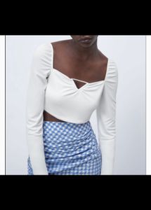 Zara White Long sleeve Top