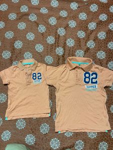 Peach Polo T-Shirts for 2-3 year boy abd 5-7year b