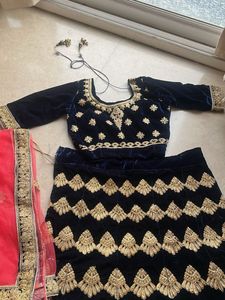 Elegant Velvet Lehenga Choli Set