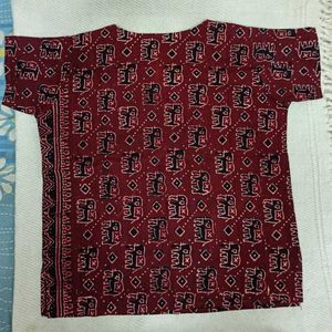 Ajrakh Print Dyed Cotton Tops (Combo of 2)