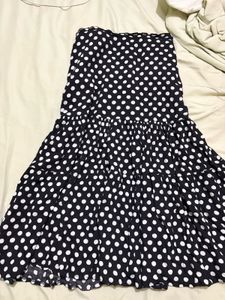 Polka Dot Tiered Midi Skirt