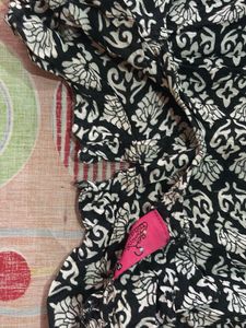 Black &amp; White Printed Kurta