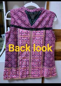 Stylish Pink Geometric Print Sleeveless Top