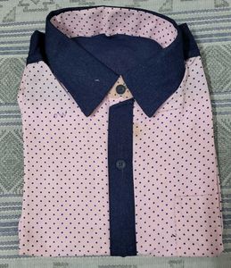 Men's Pink Polka Dot Shirt