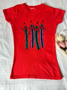 Red Slim Fit Graphic Tee ❤️