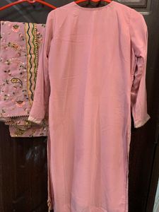 Embroidered Pink Kurta Set with Dupatta