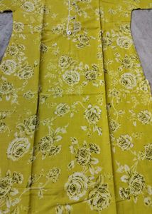 💛 Yellow Printed Kurti