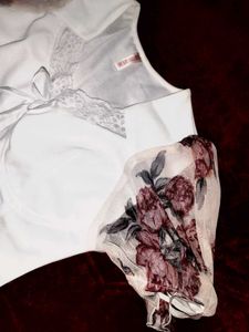 Floral Sleeve Corset Top