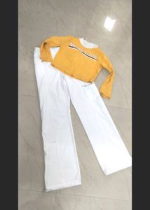 Combo Crop Top With Straight Fit Cargo Pants