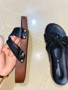 Comfortable Black Bow Sandals