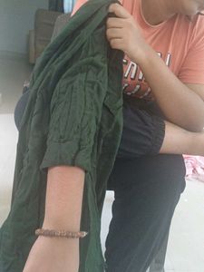 Embellished Dark Green Ethnic Blouse