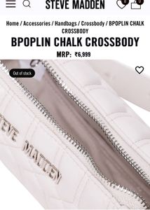 Steve Madden White Quilted Crossbody Bag