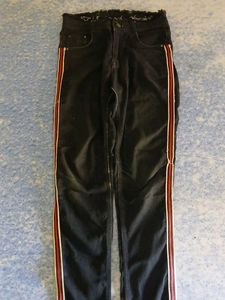Black Jeans with Side Stripe