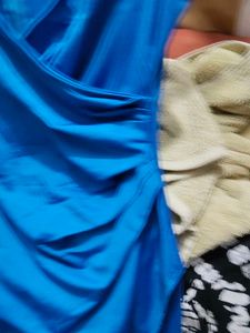 Wrap Style Royal Blue Dress