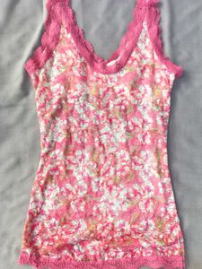 Floral Lace Trim Tank Top