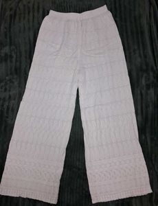 White Chikankari Palazzo Pants