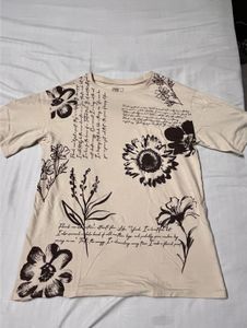 Floral &amp; Script Print T-Shirt