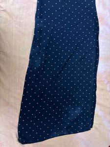Navy Blue Polka Dot Kurta with black legging