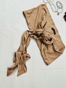Stylish Beige Wrap Top