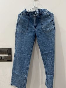 Distressed Wash Denim Jeans