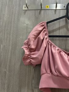 Elegant Satin Tie-Front Crop Top